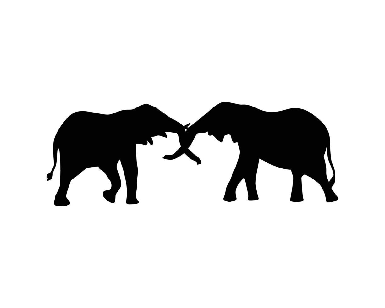 Elephant silhouette vector template