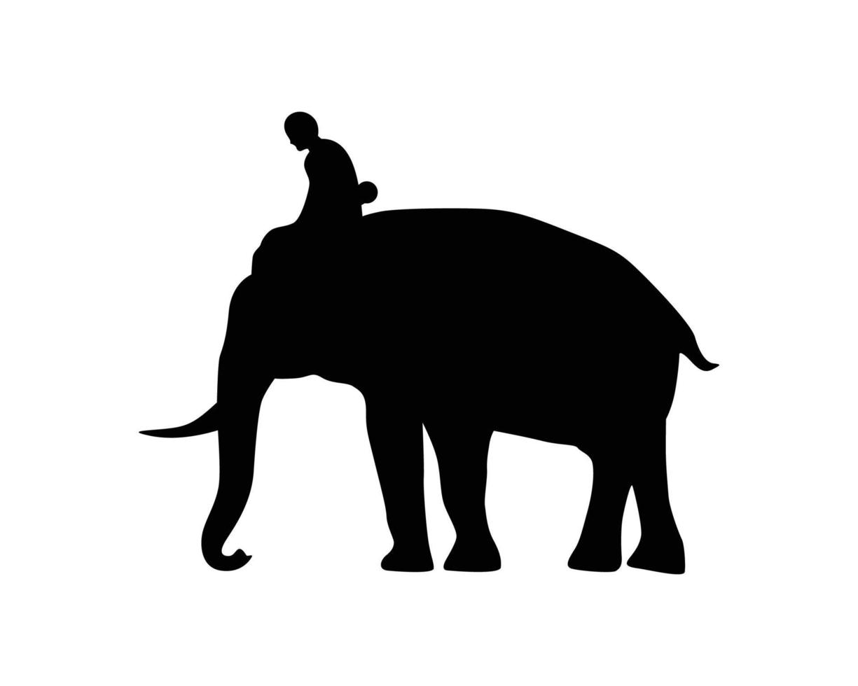 Elephant silhouette vector template
