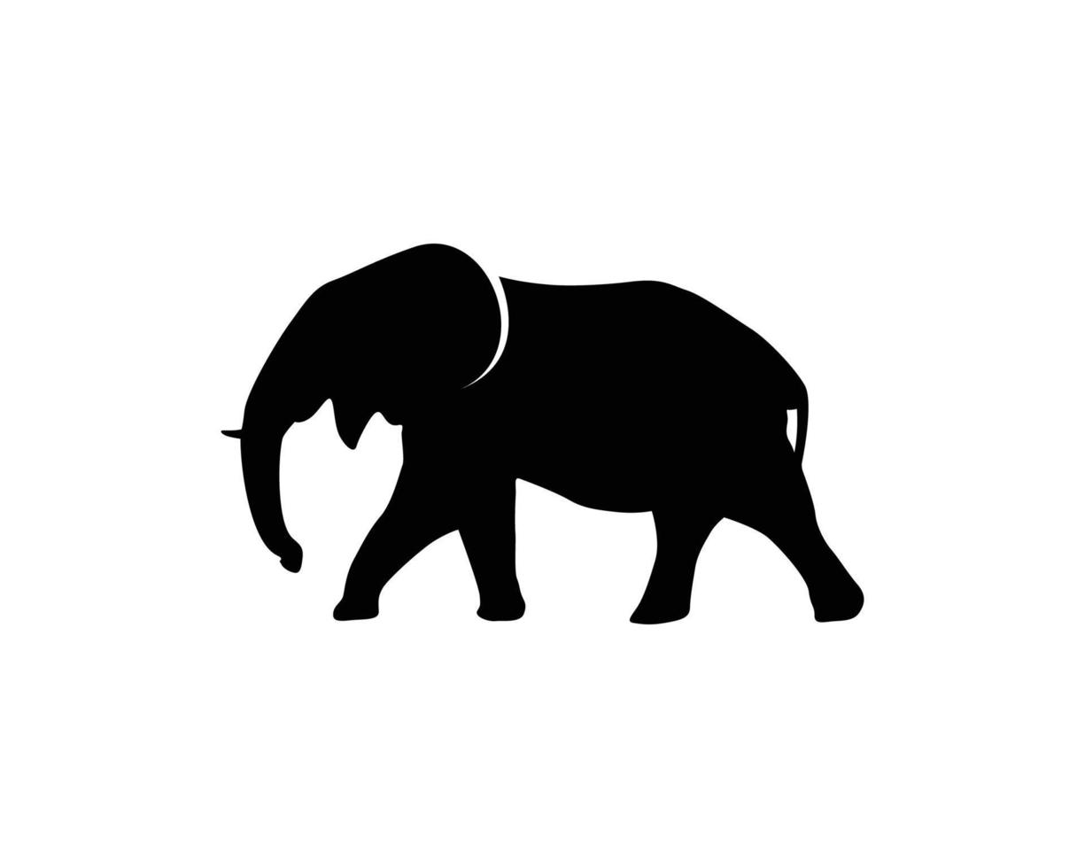 Elephant silhouette vector template