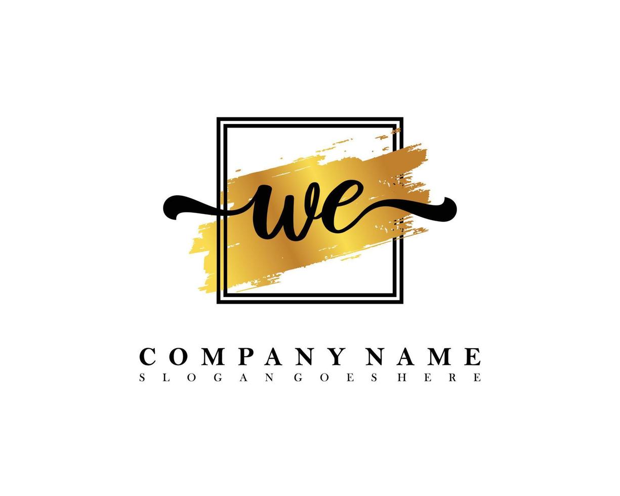 WE Initial handwriting logo concept vector