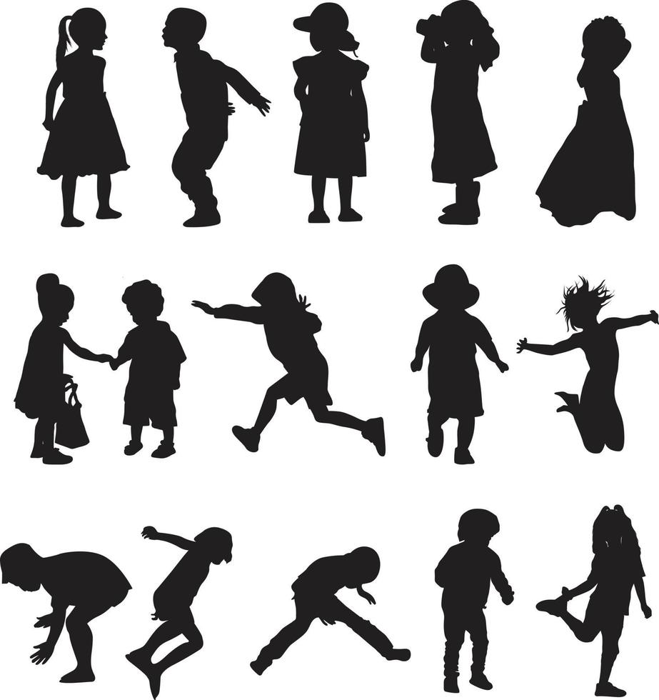 Baby kid silhouette vector