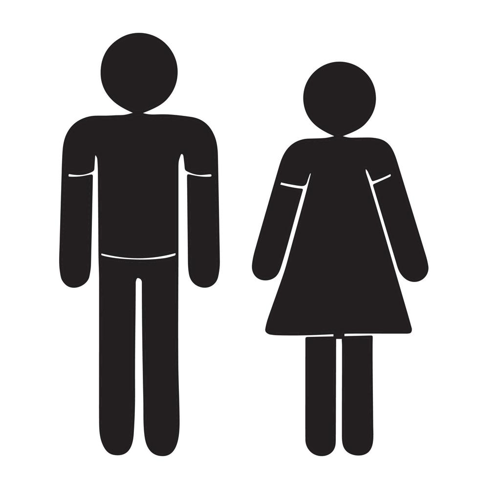 A set of toilet icons. The sign of the toilet. Signs for men, women. The sign of the men's and women's toilets. Vector graphics.