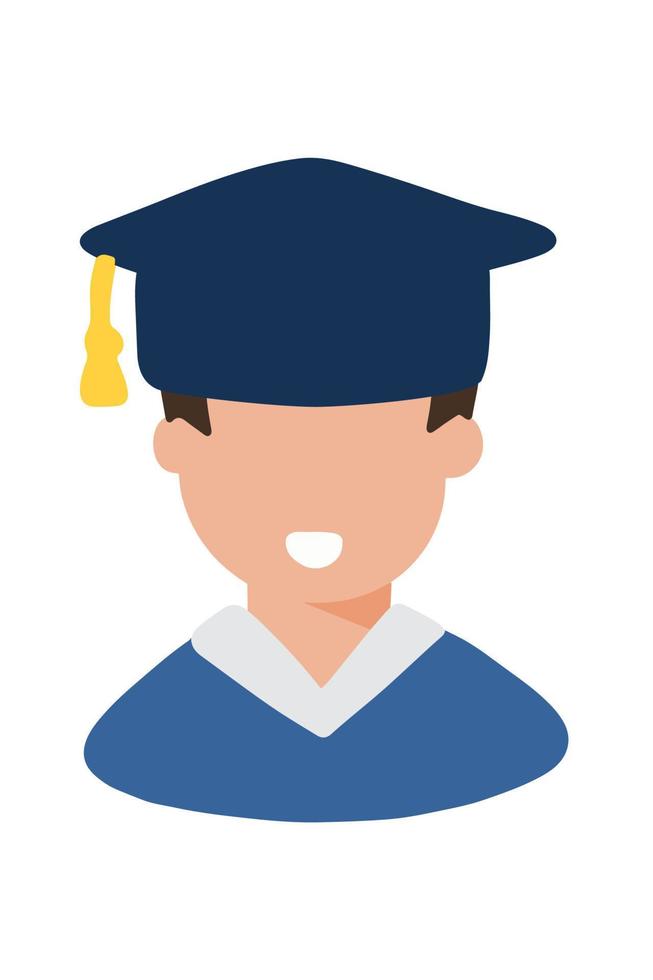 el avatar del graduado. icono de estudiante. ilustración vectorial en un estilo plano, aislado en un fondo blanco. vector