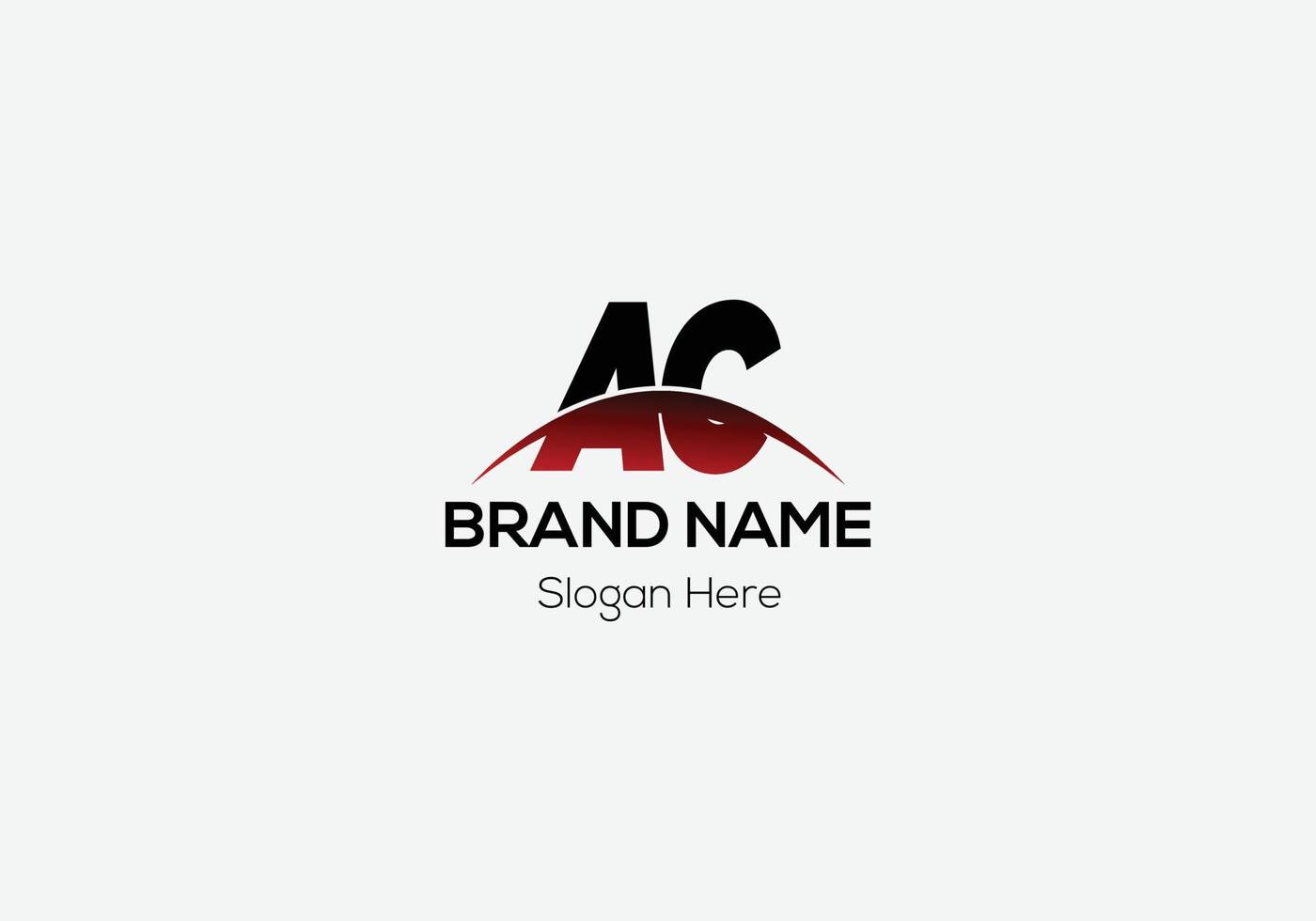 Abstract AC letter modern initial lettermarks logo design vector