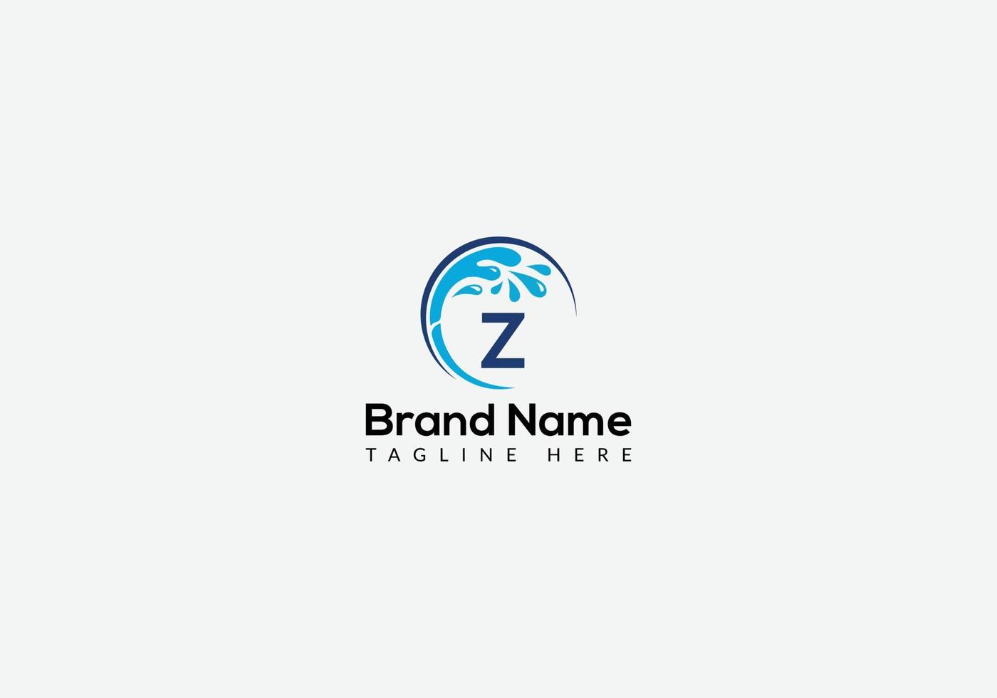 Maid Cleaning Logo On Letter Z. Clean House Sign, Fresh Clean Logo Cleaning Brush and Water Drop Concept Template vector