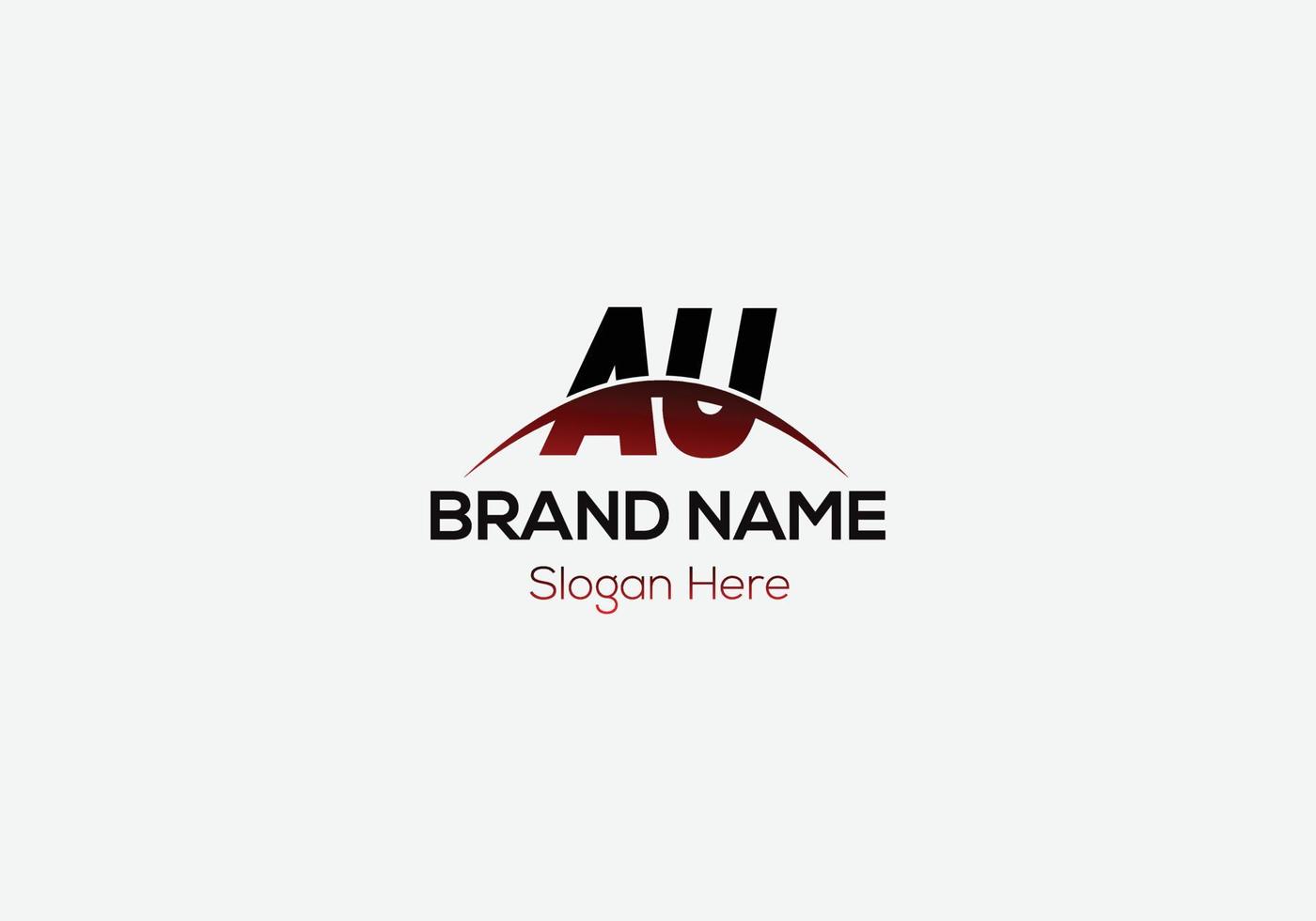 Abstract AU letter modern initial lettermarks logo design vector
