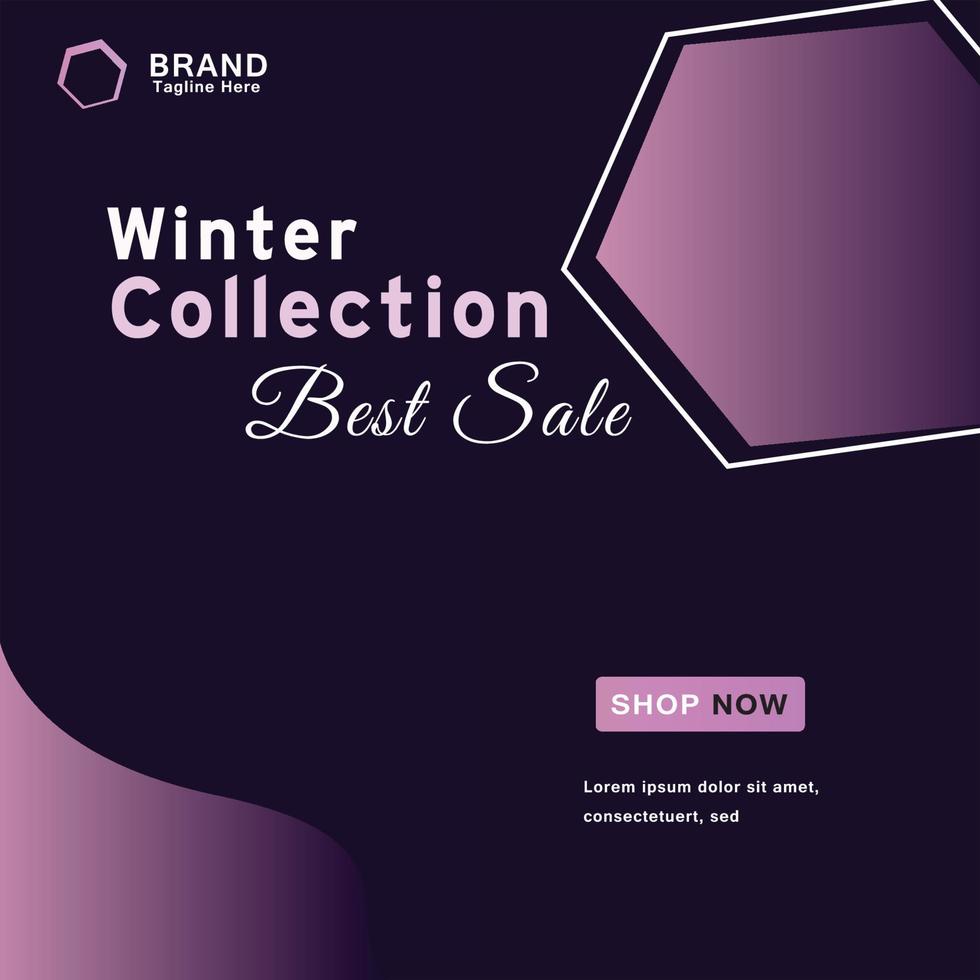 creative winter sale template design vector