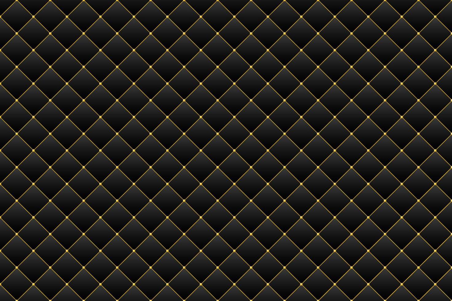 Dark luxury upholstery pattern with golden beads and border vector background