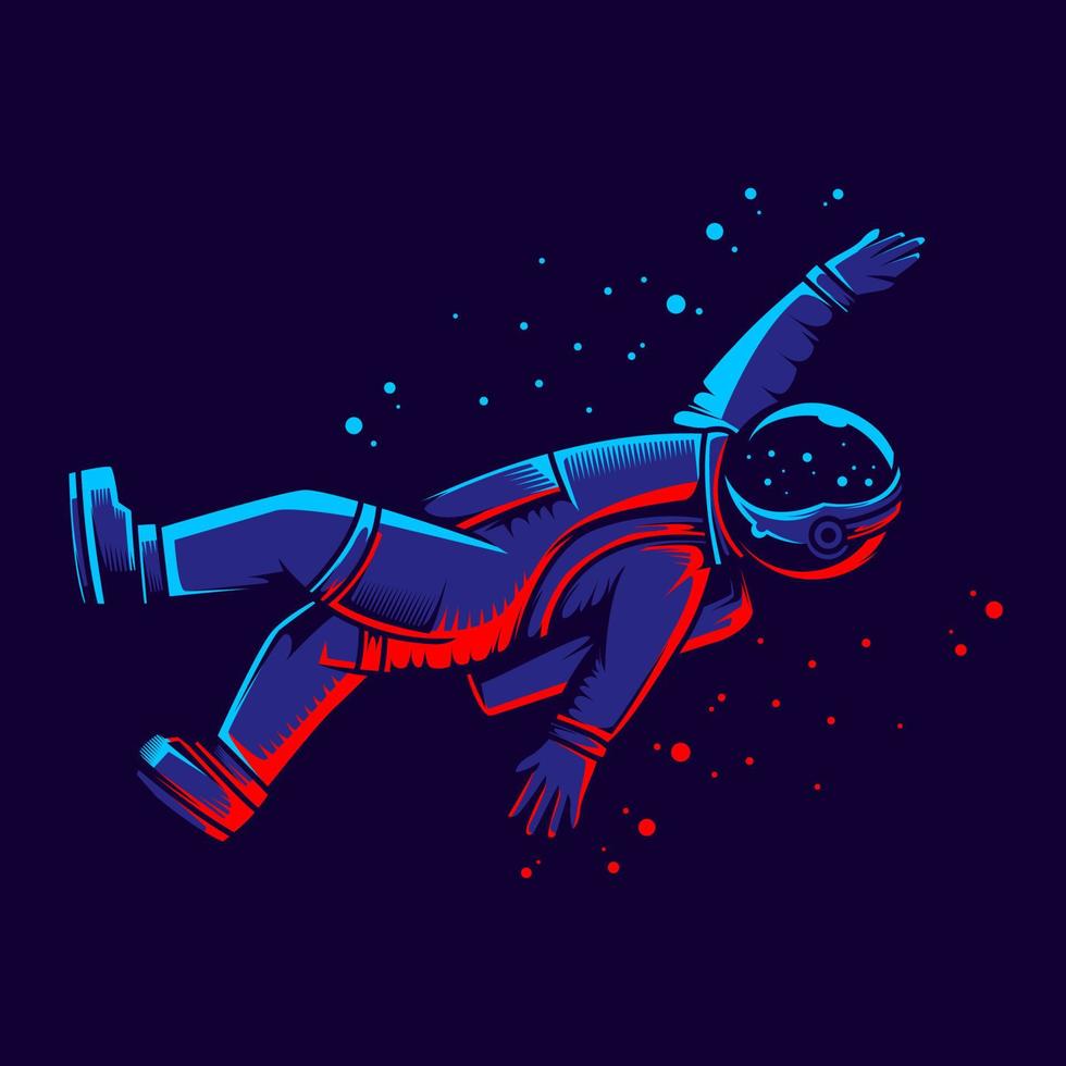 astronauta en la ilustración de vector de espacio