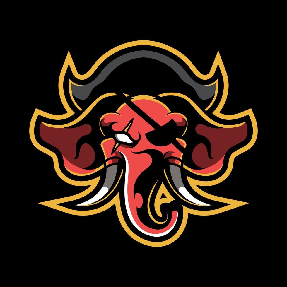 Elephant Gaming Mascot Logo Illustration vector