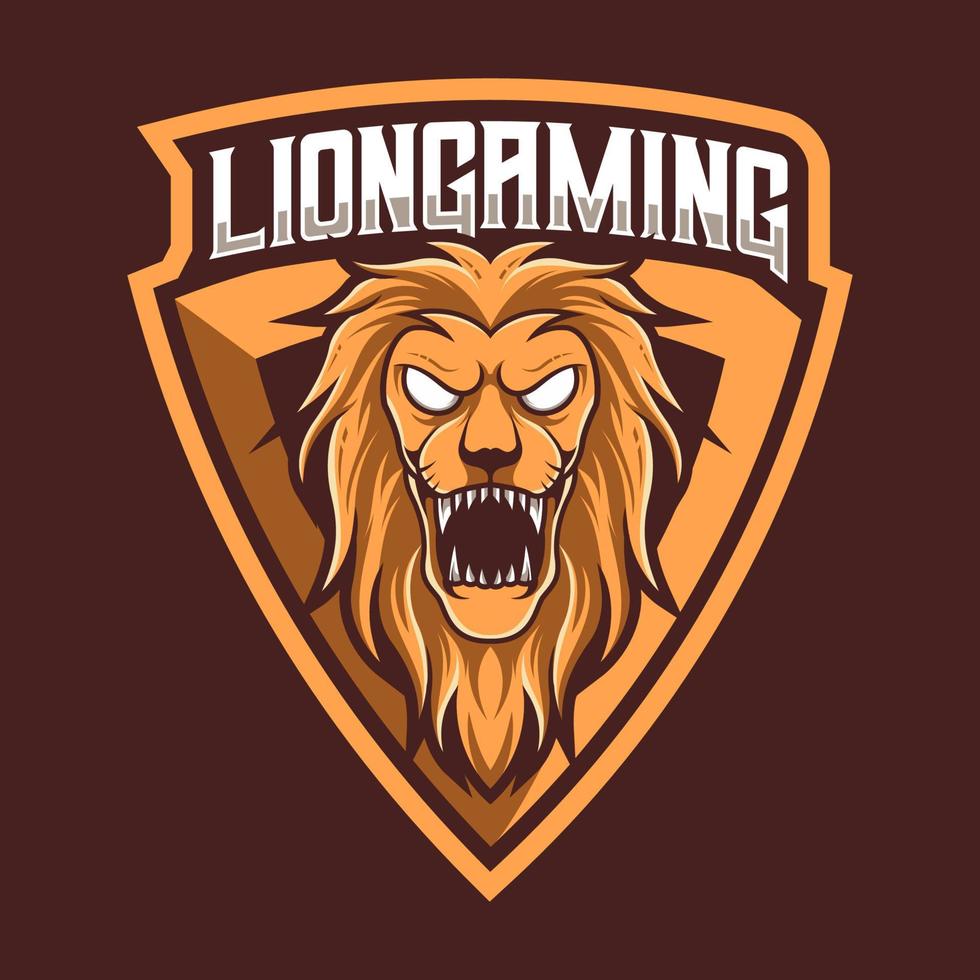 Lion Gaming Mascot Logo Illustration vector