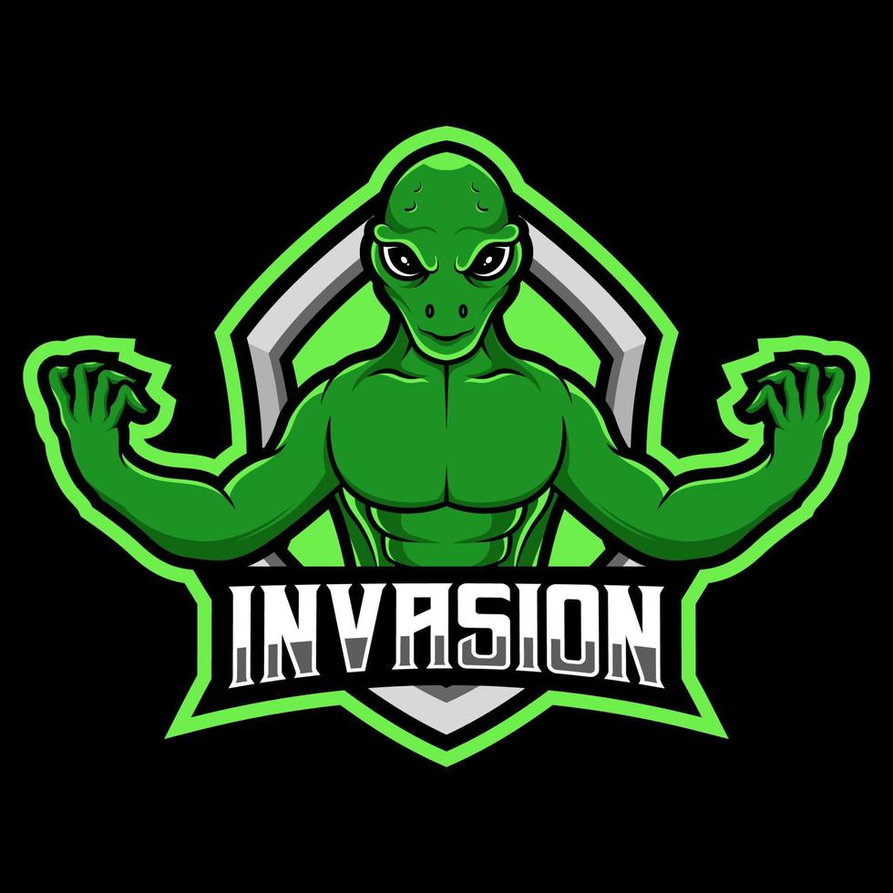 Alien Gaming Mascot Logo Illustration vector