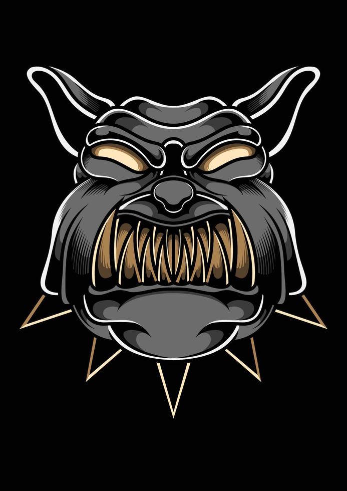 Angry Bulldog Head Vector Illustration