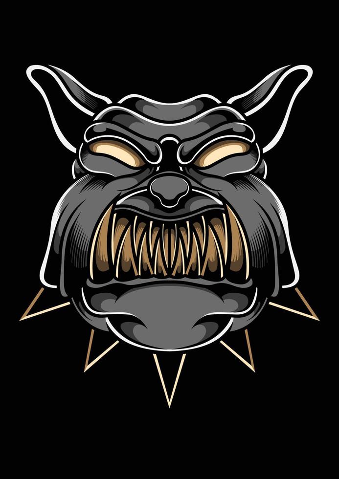 Angry Bulldog Head Vector Illustration