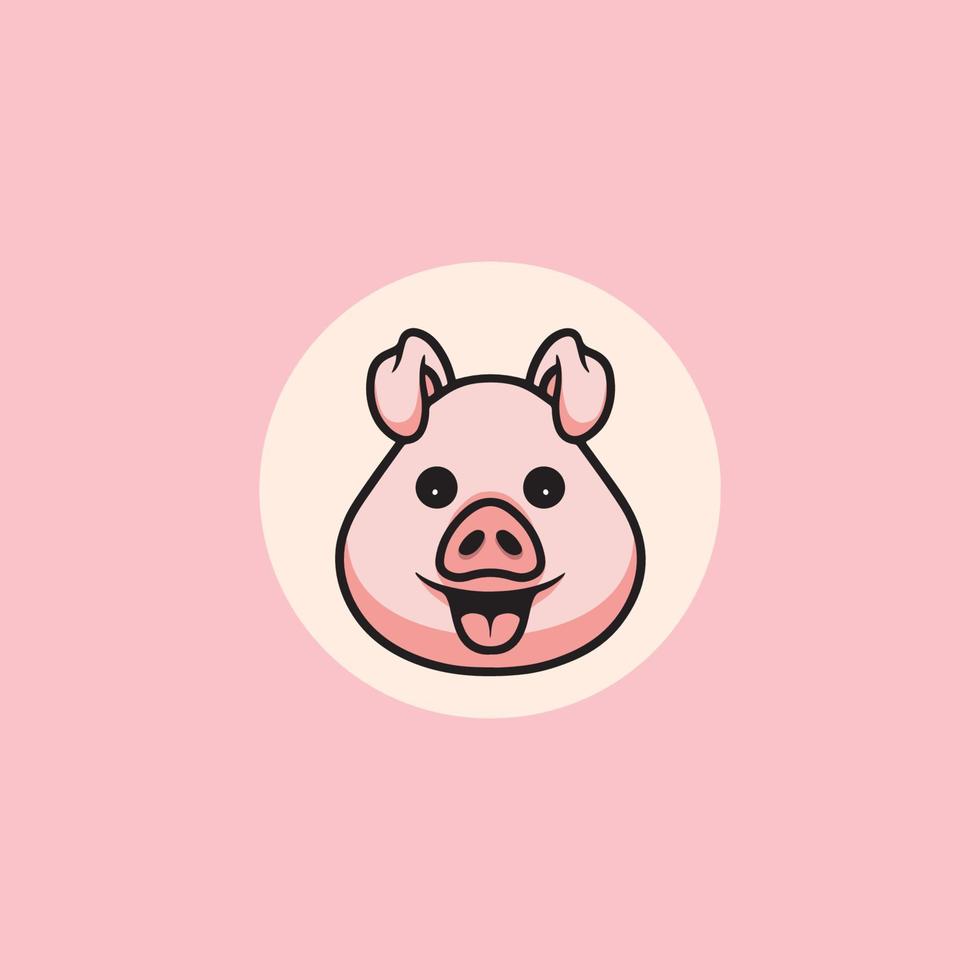 Cute pig smiling vector