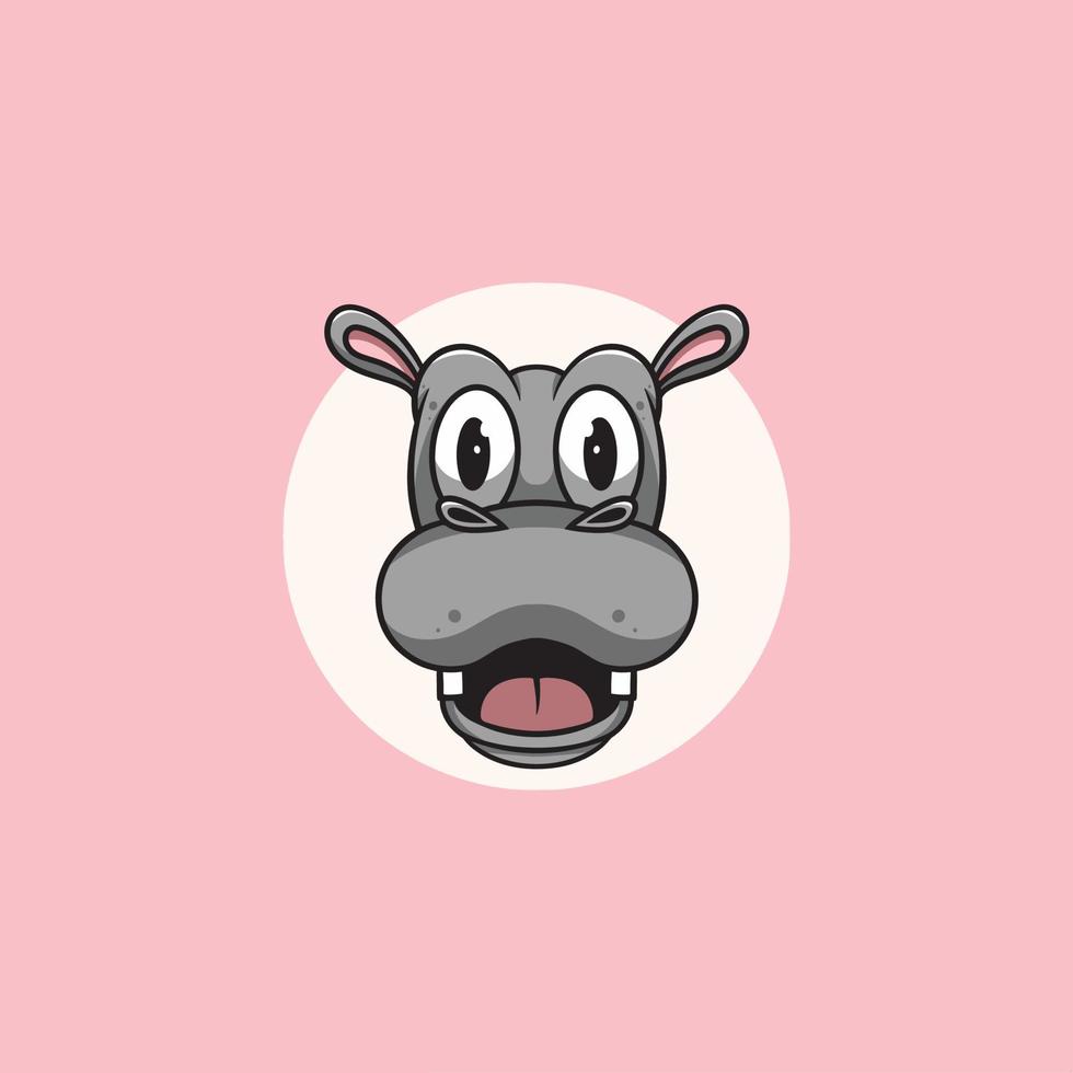 Cute Hippo Smilling vector