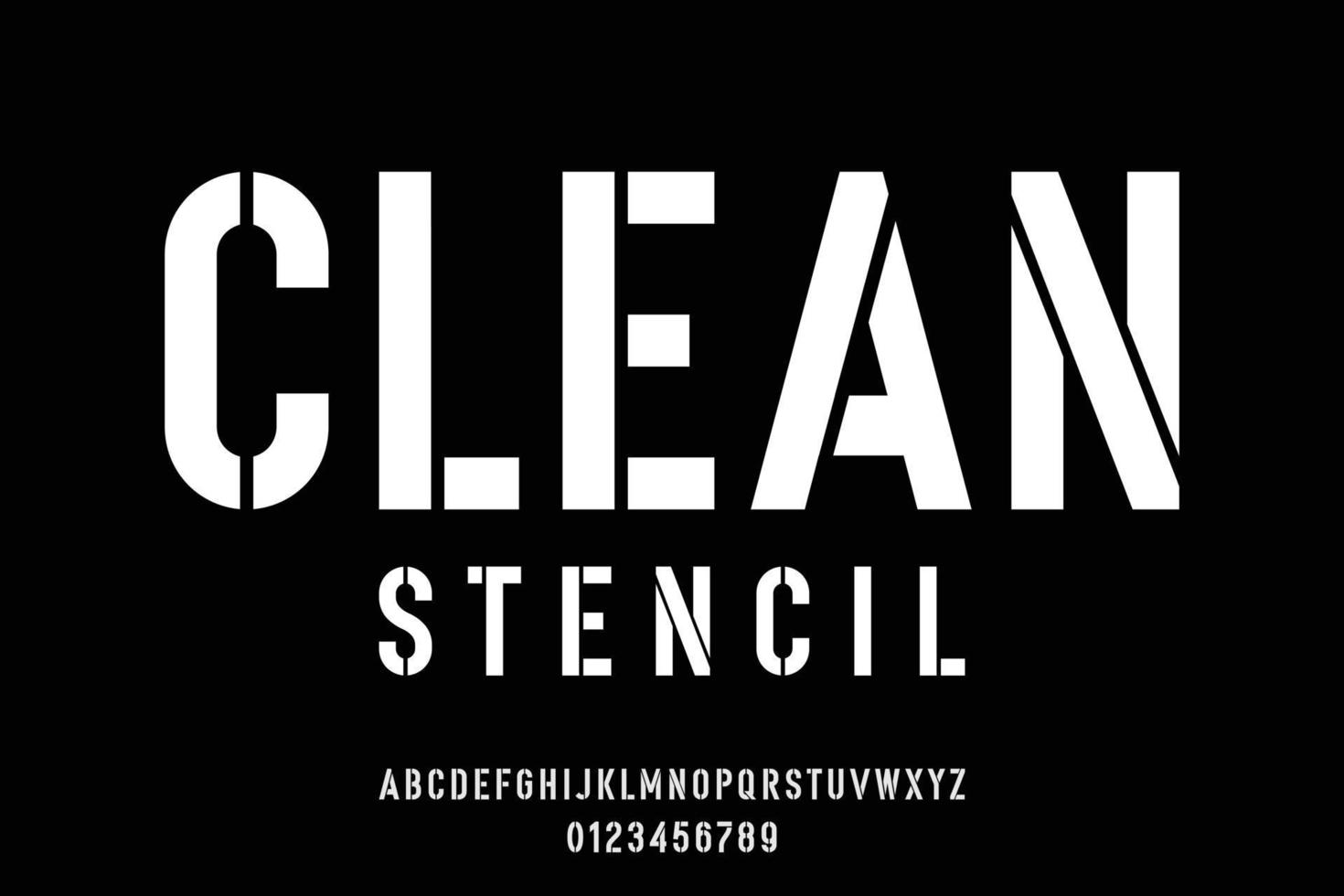 Condensed stencil alphabets display font vector