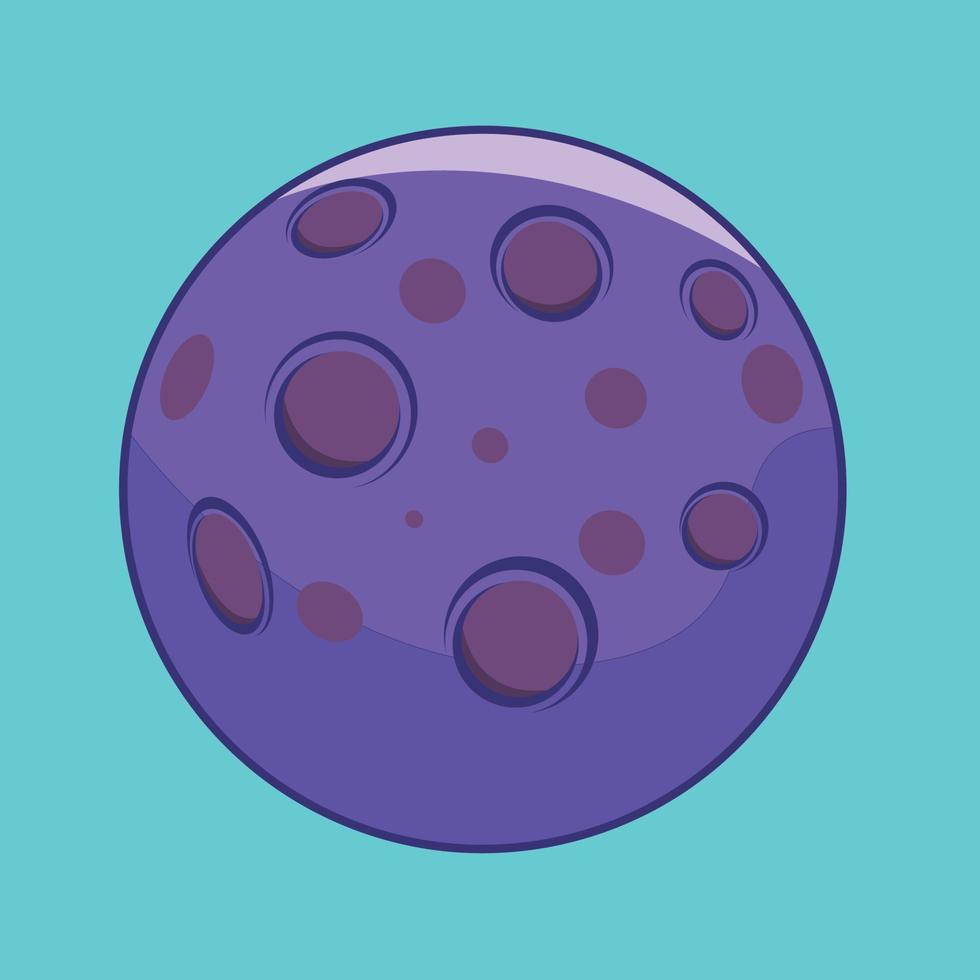 Purple Moon Vector Flat Style Free Download