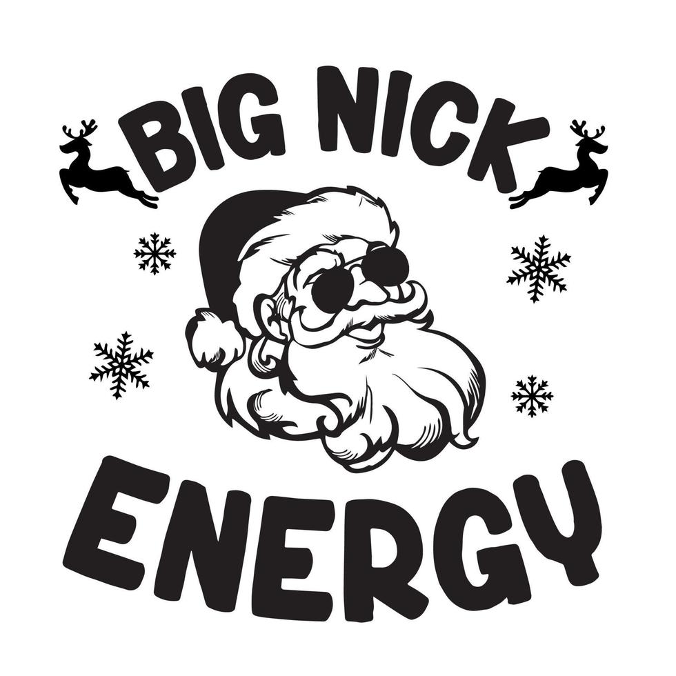 gran nick energía navidad, divertido santa navidad vector