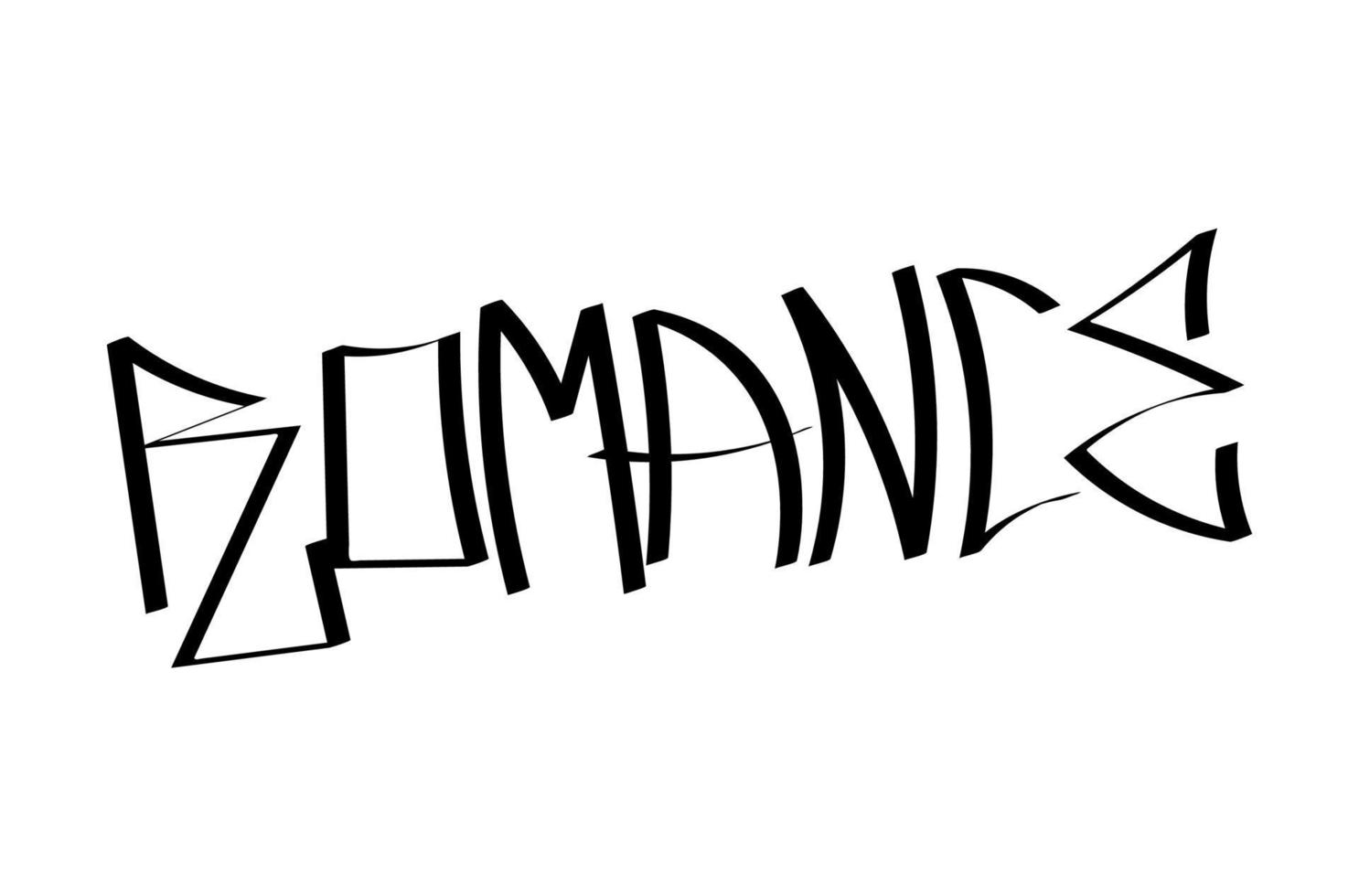 Roamnce graffiti style lettering isolated on the white background vector