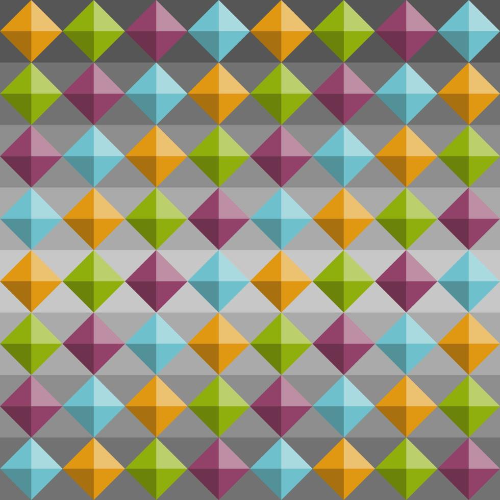 Seamless pattern of four color gems on gray backgound vector