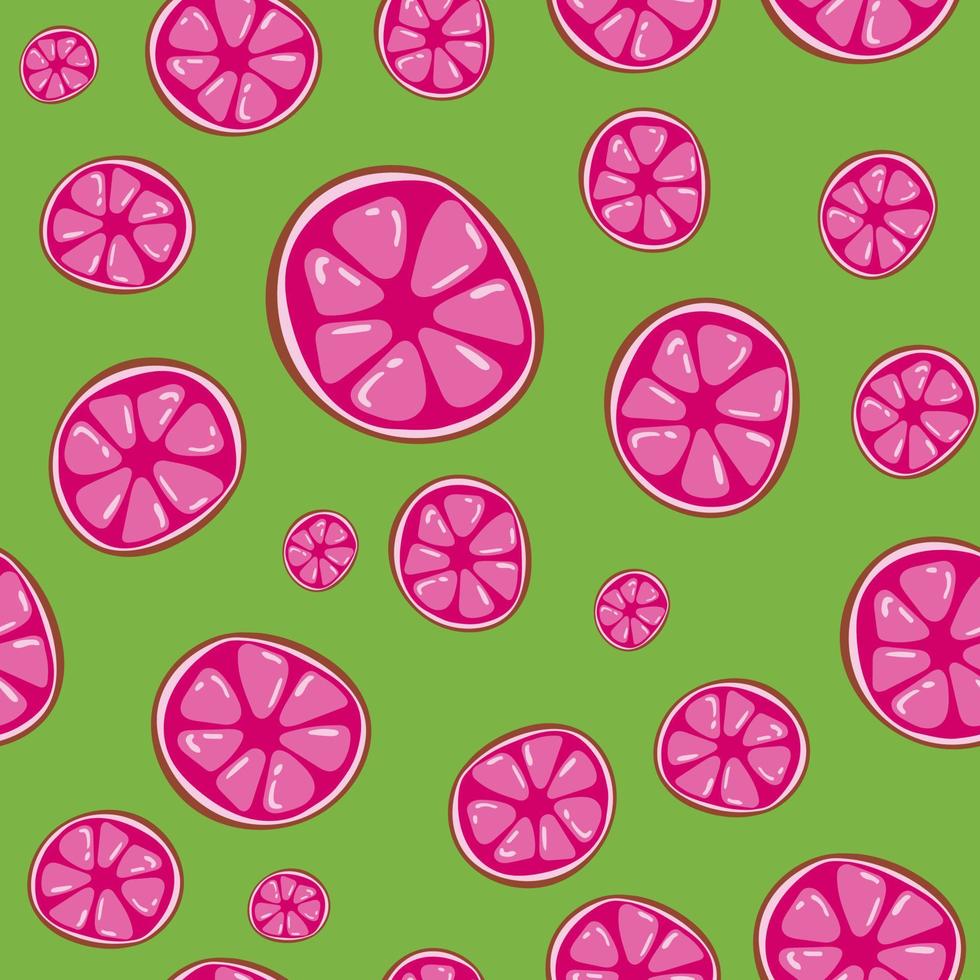 Grape fruit seamless pattern on green background vector