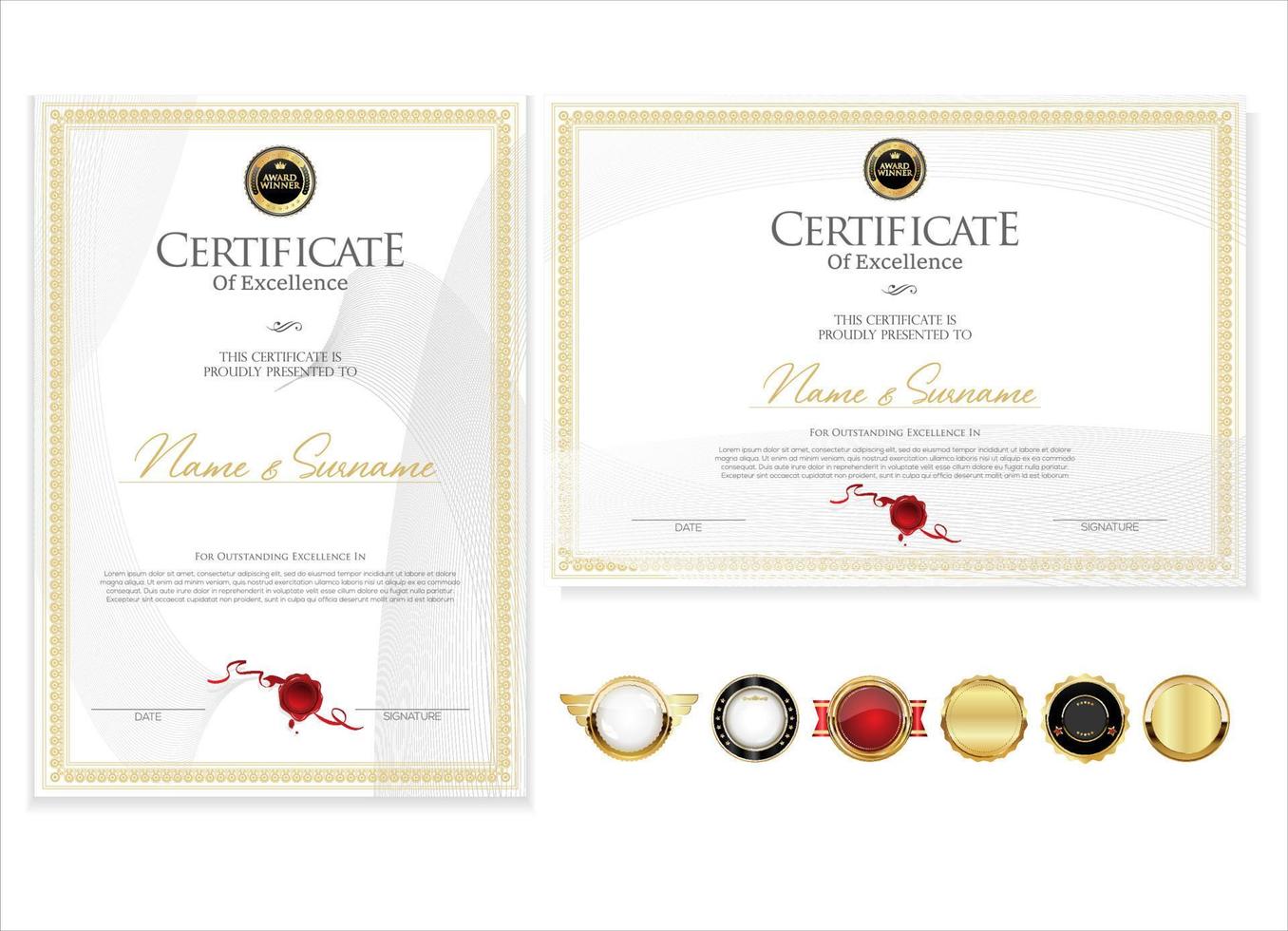 certificate or diploma retro vintage design vector