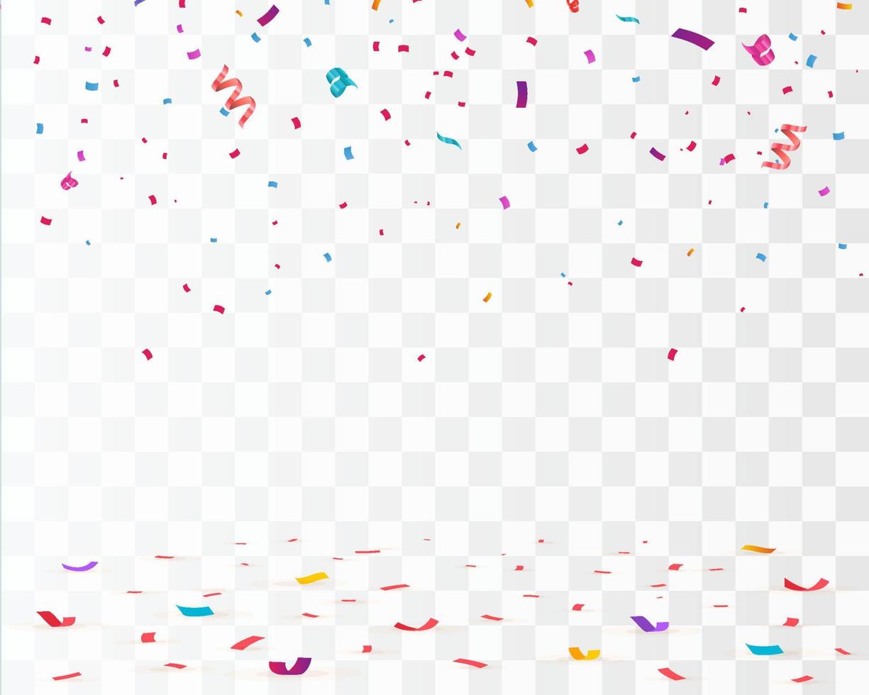 Colorful bright confetti. Festive vector background.
