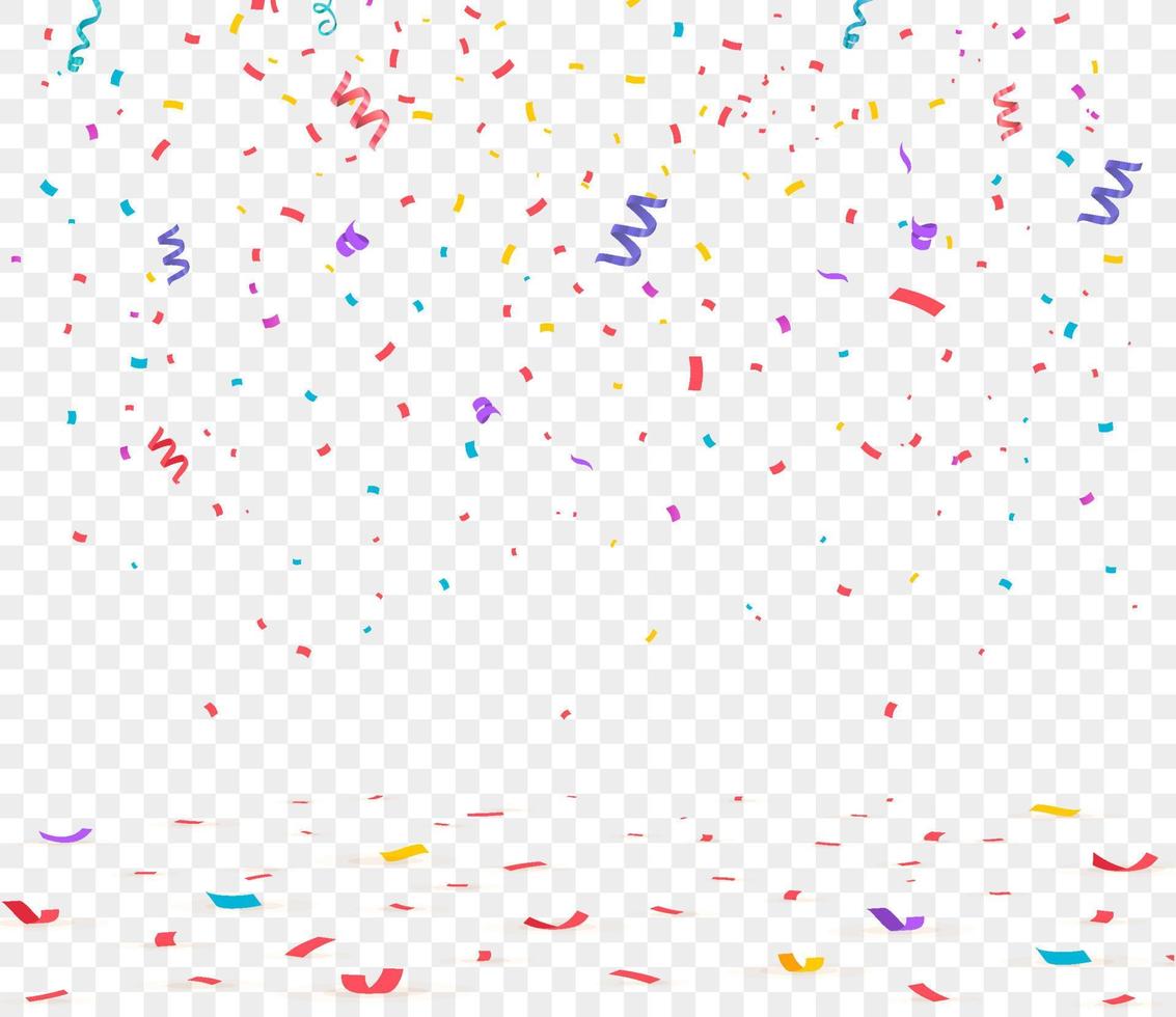 Colorful bright confetti. Festive vector illustration