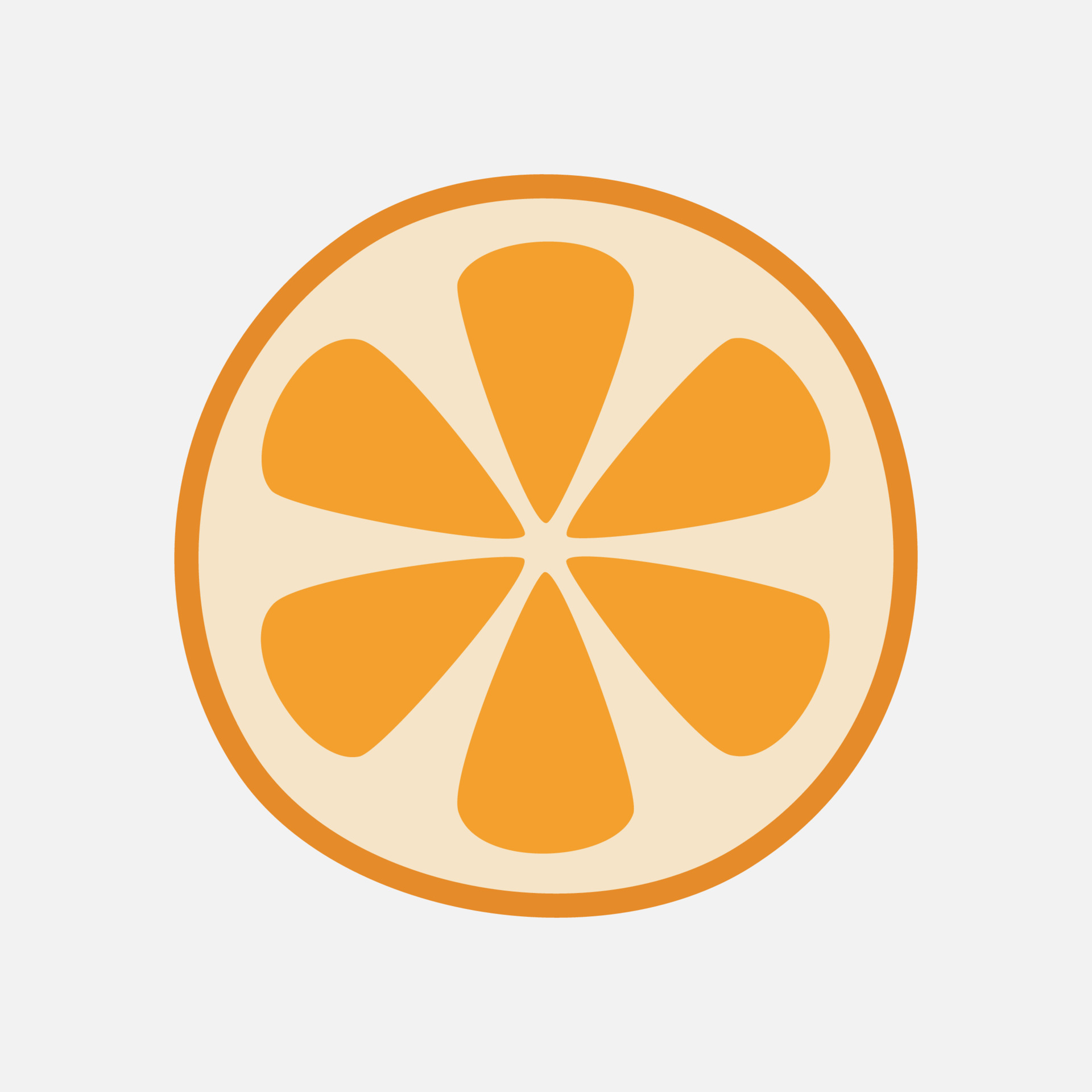 orange slice cute clipart illustration. fresh fruits icon design ...