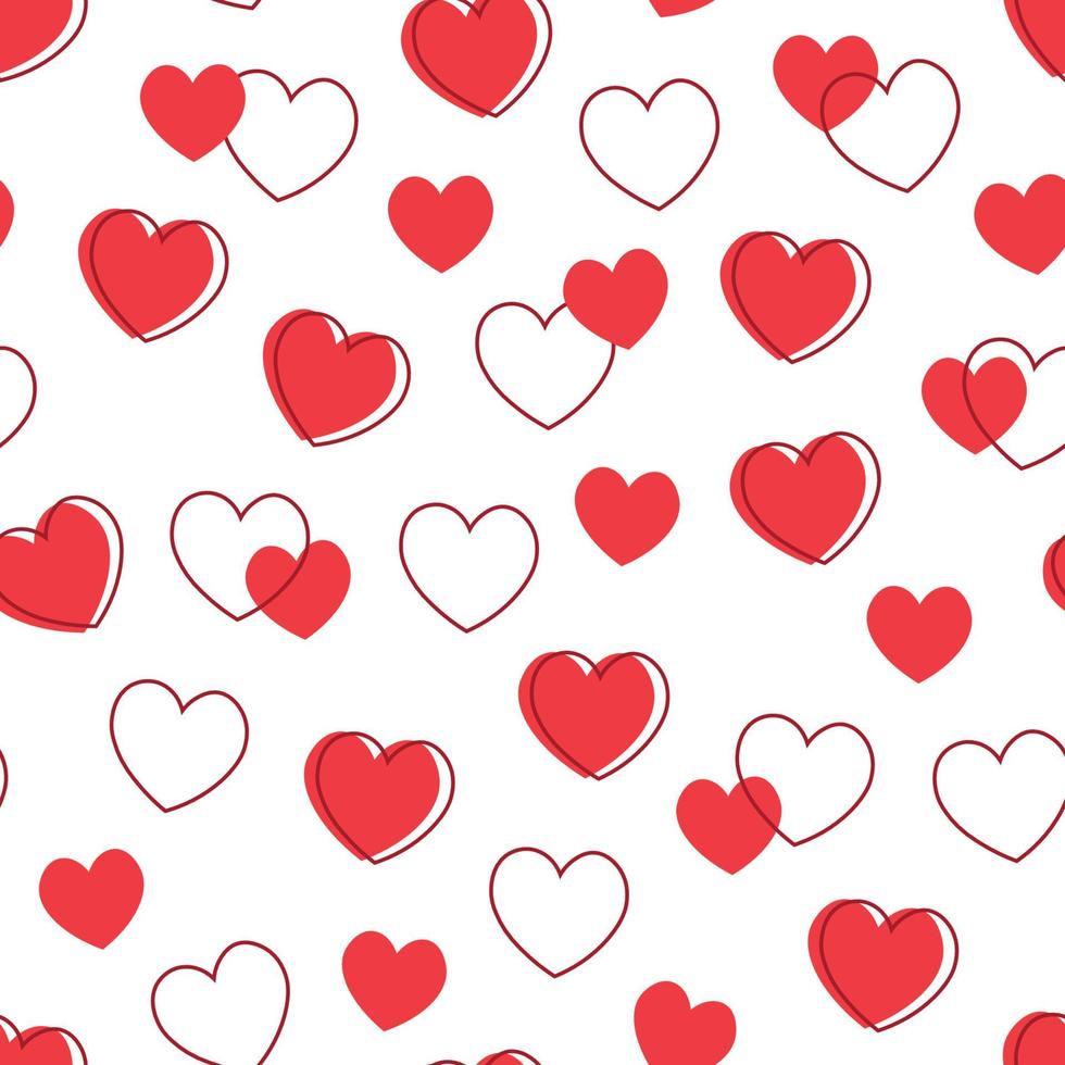 Seamless vector pattern with hearts. Happy Valentine's Day. Wedding. Good for wrapping paper, postcards and posters.