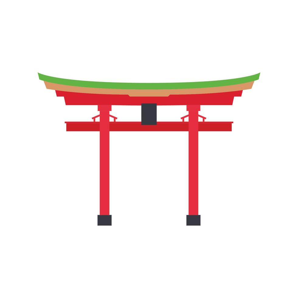 Torii Gate Flat Illustration. Clean Icon Design Element on Isolated White Background vector