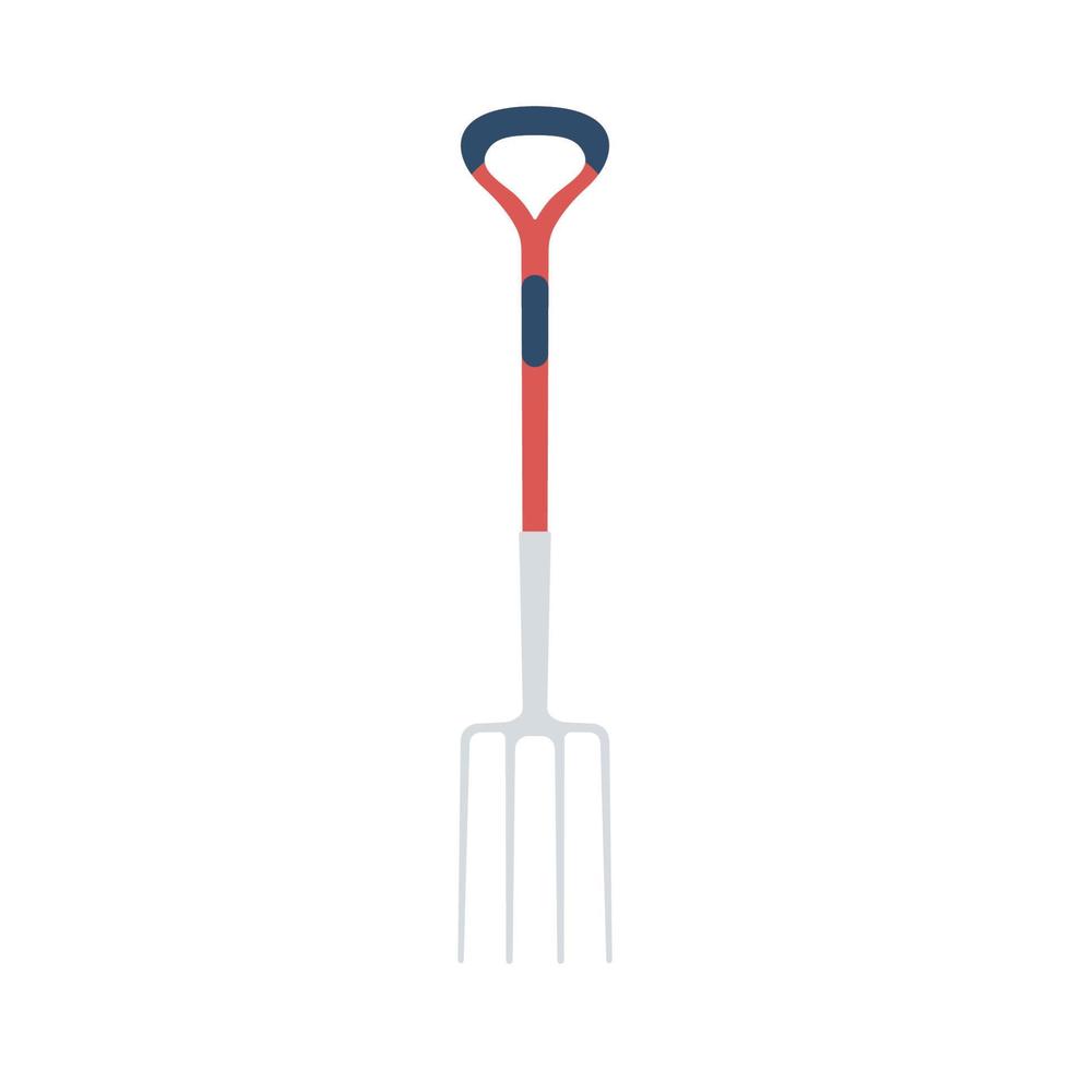 Digging Fork Flat Illustration. Clean Icon Design Element on Isolated White Background vector