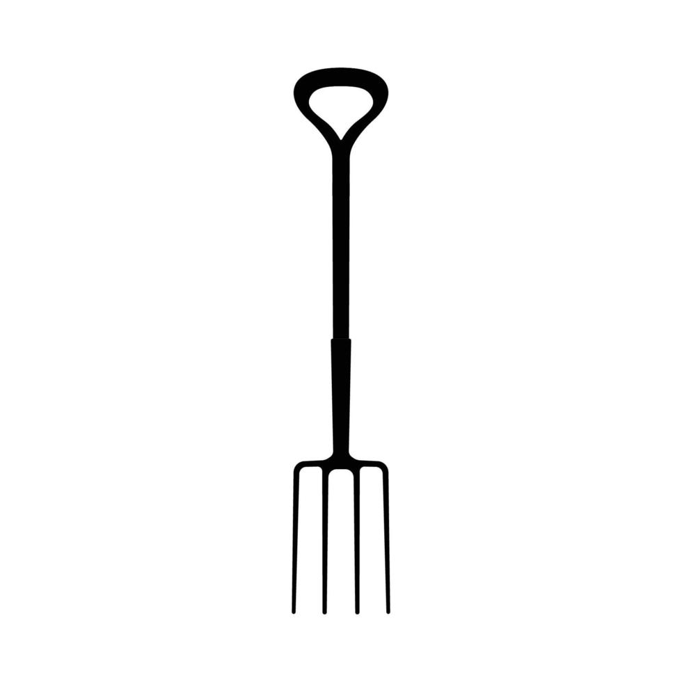 Digging Fork Silhouette. Black and White Icon Design Elements on Isolated White Background vector