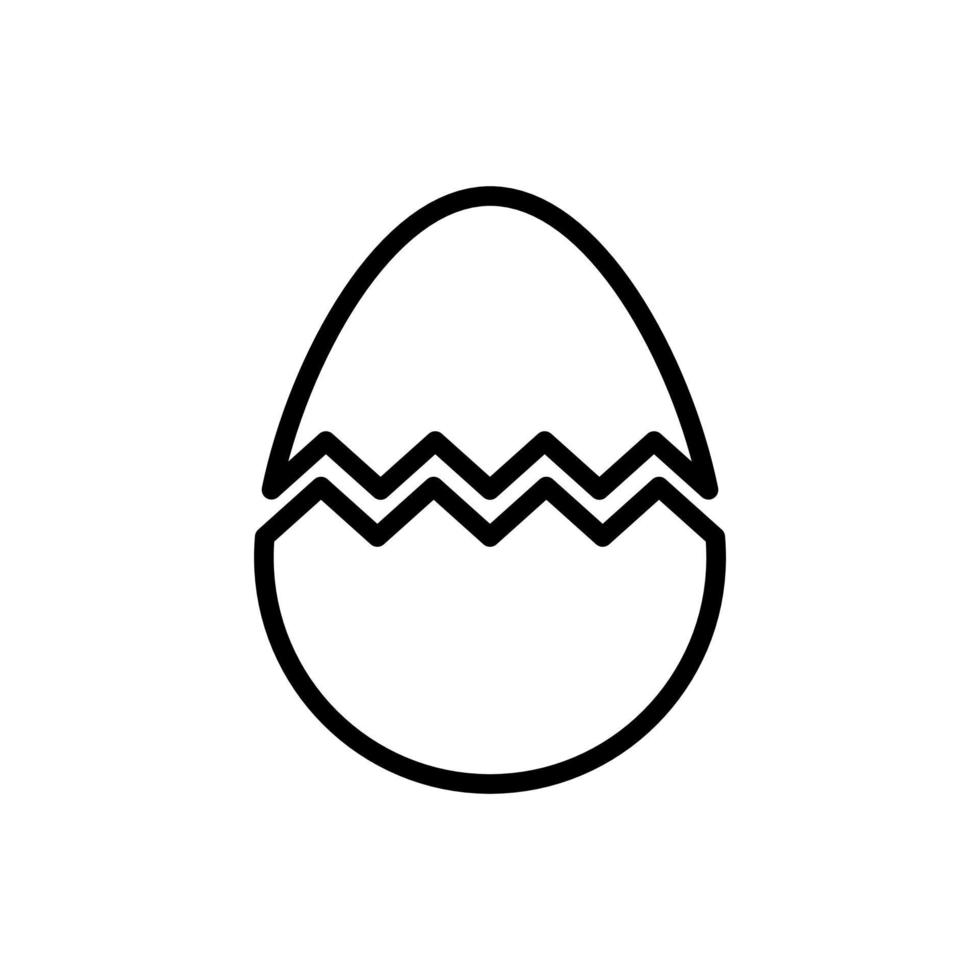 Broken egg icon in line style design isolated on white background. Editable stroke. vector