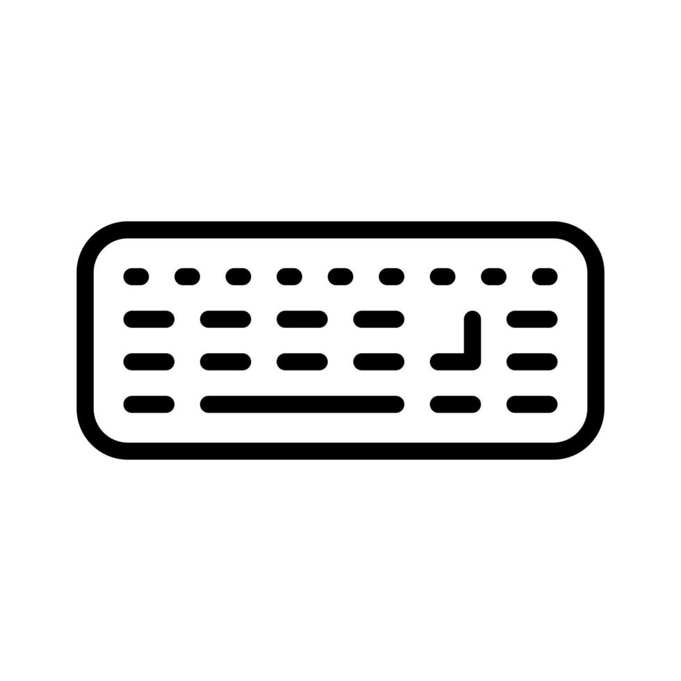 teclado de computadora, icono de teclado inalámbrico en diseño de estilo de línea aislado en fondo blanco. trazo editable. vector