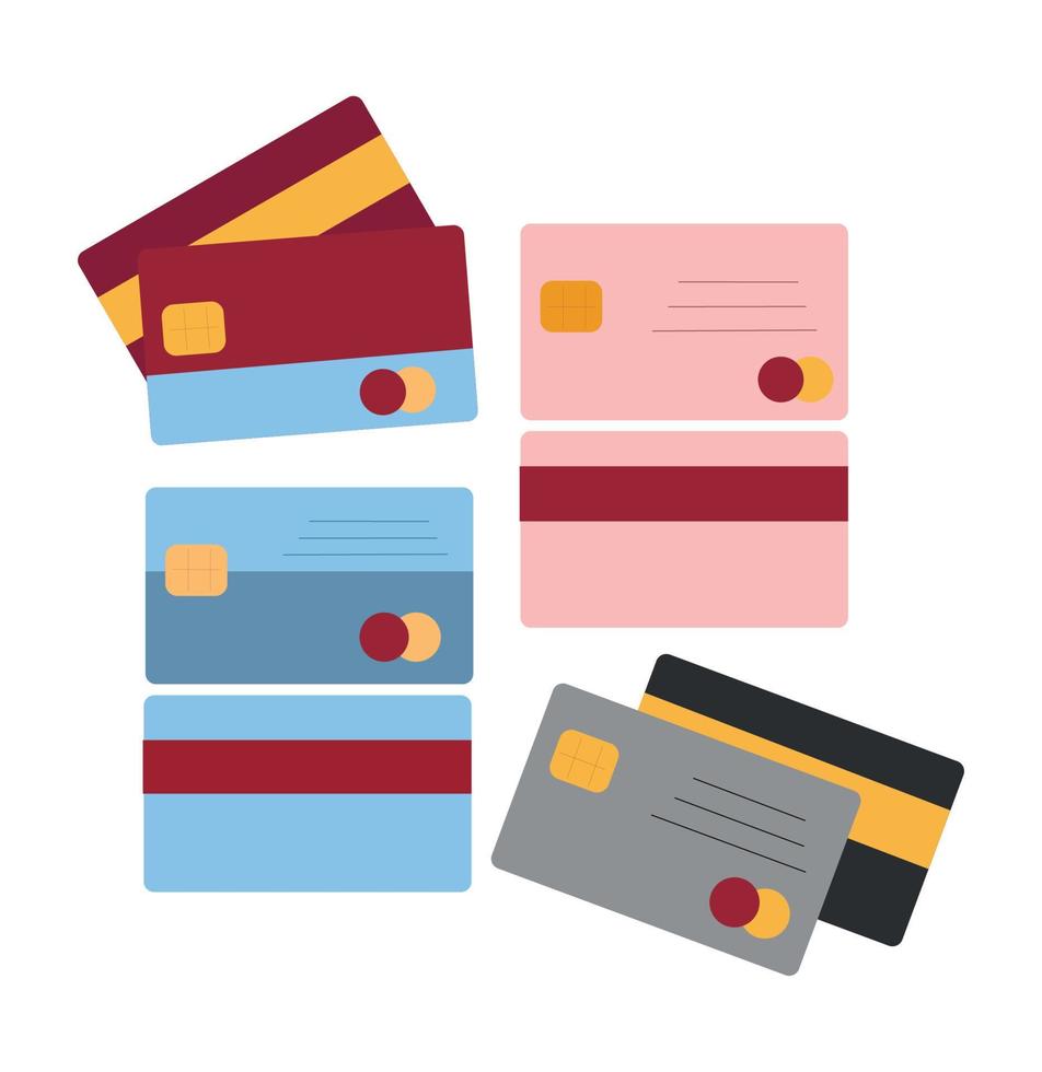Credit card payment, business concept. Vector graphics set illustration in flat style.