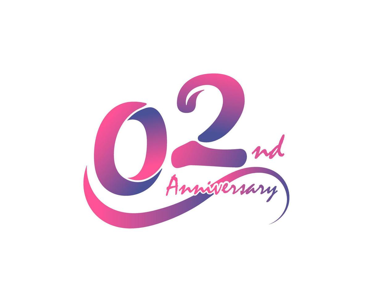 2 years anniversary logotype. 2nd Anniversary template design for Creative poster, flyer, leaflet, invitation card vector