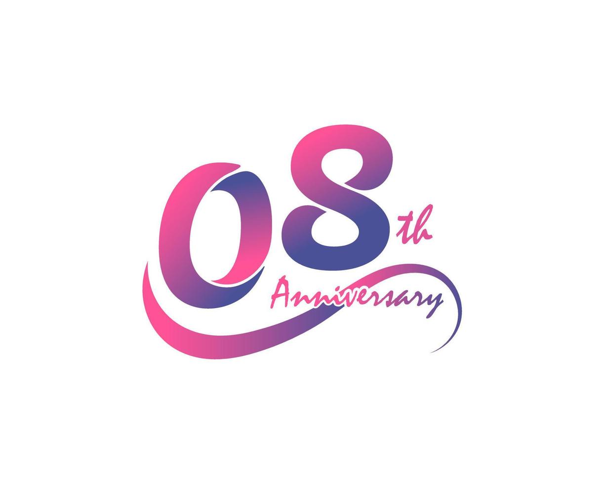 8 years anniversary logotype. 8th Anniversary template design for Creative poster, flyer, leaflet, invitation card vector