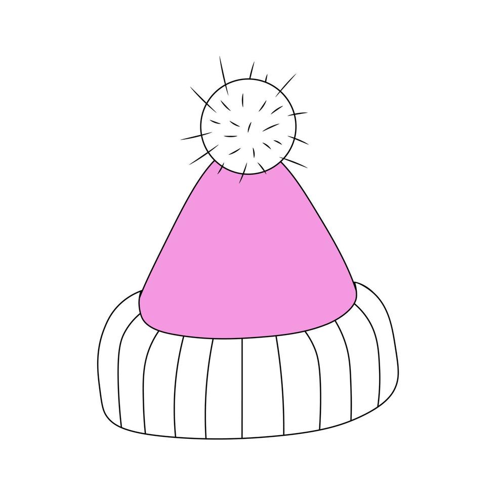 Warm hat. Illustration for printing, backgrounds, covers and packaging. Image can be used for greeting cards, posters, stickers and textile. Isolated on white background. vector