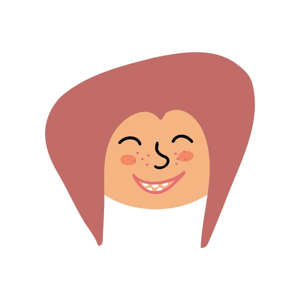 niña pelirroja con corte de pelo bob. ilustración para avatar, fondos y embalaje. la imagen se puede utilizar para tarjetas de felicitación, carteles, pegatinas y textiles. aislado sobre fondo blanco. vector