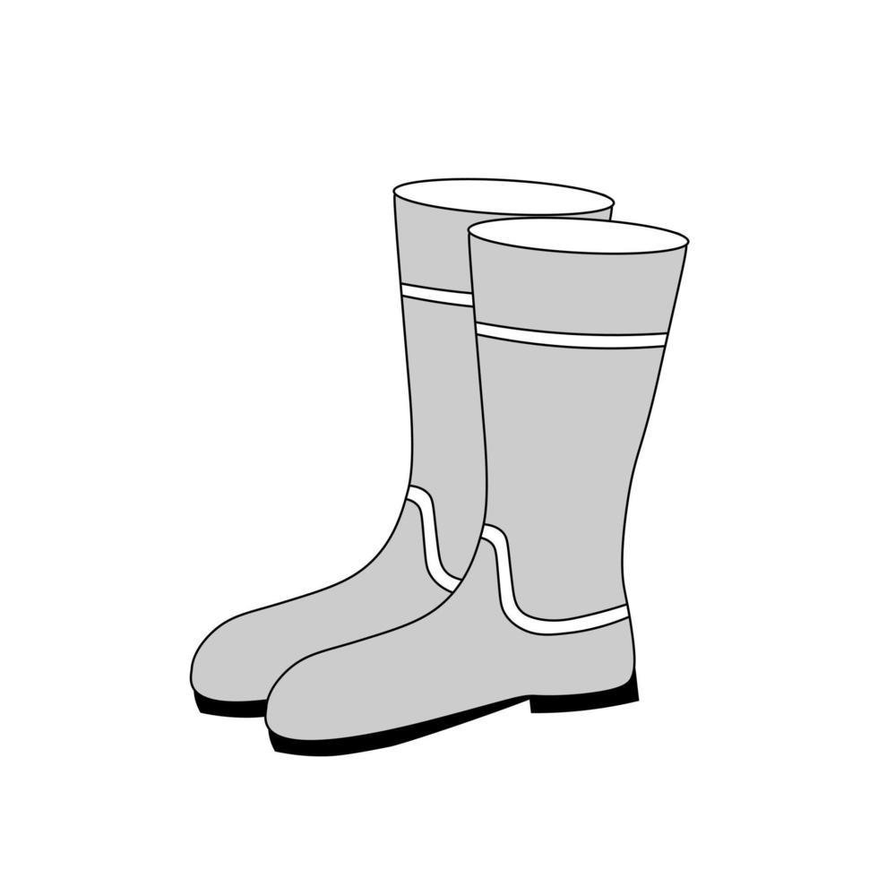 Rubber boots. Gardening, autumn. Illustration for printing, backgrounds, covers and packaging. Image can be used for greeting cards, posters, stickers and textile. Isolated on white background. vector