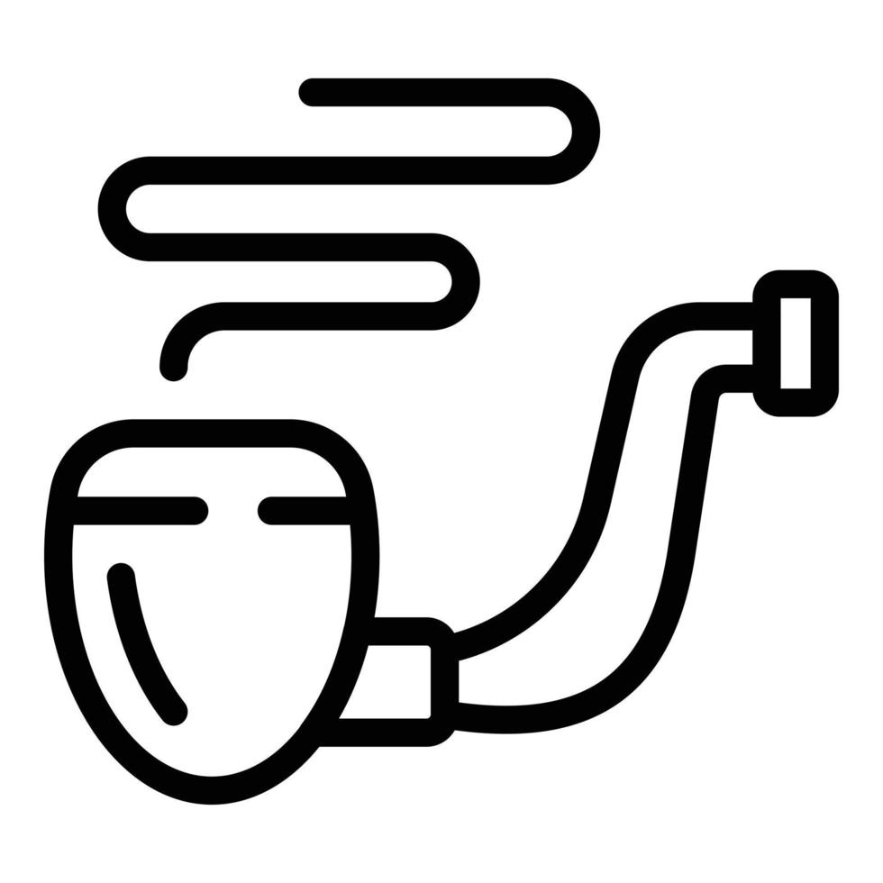 Tobacco smoking pipe icon, outline style vector