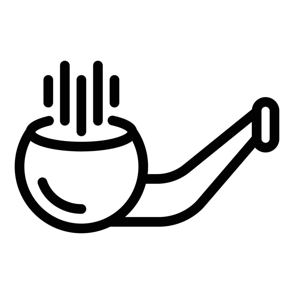 icono de pipa de fumar del equipo, estilo de contorno vector