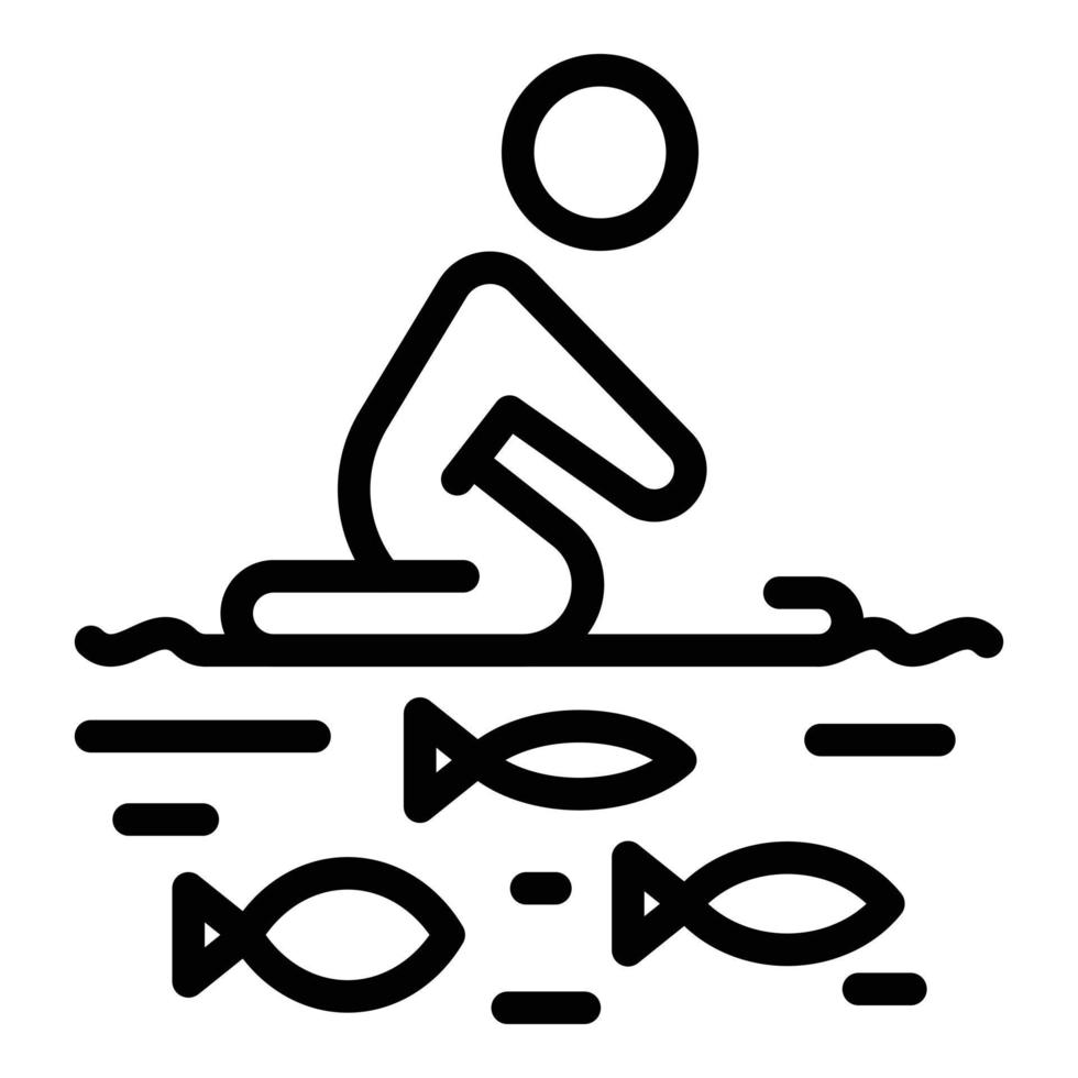Lake sup surfing icon, outline style vector