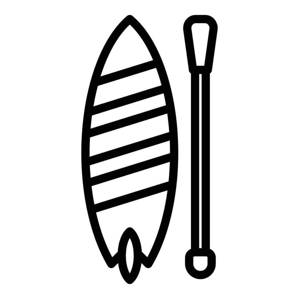 icono de paleta de surf sup, estilo de esquema vector