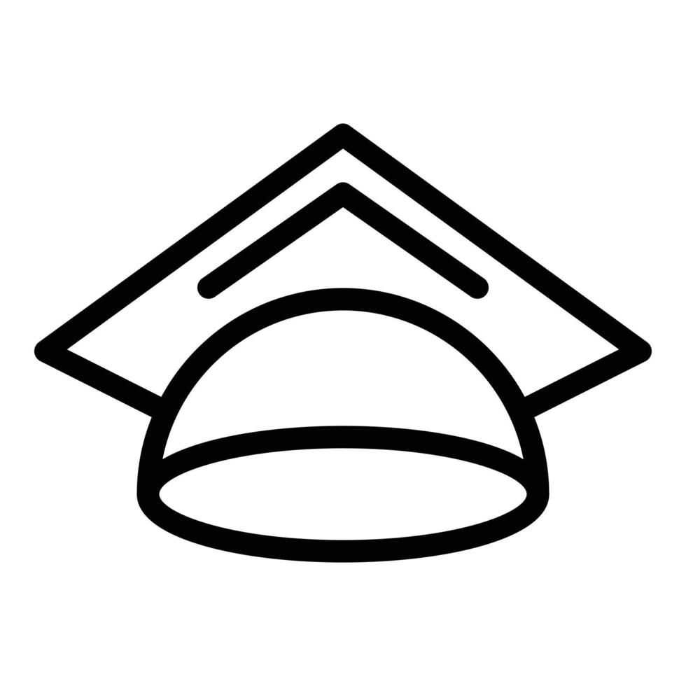 Graduation hat icon, outline style vector