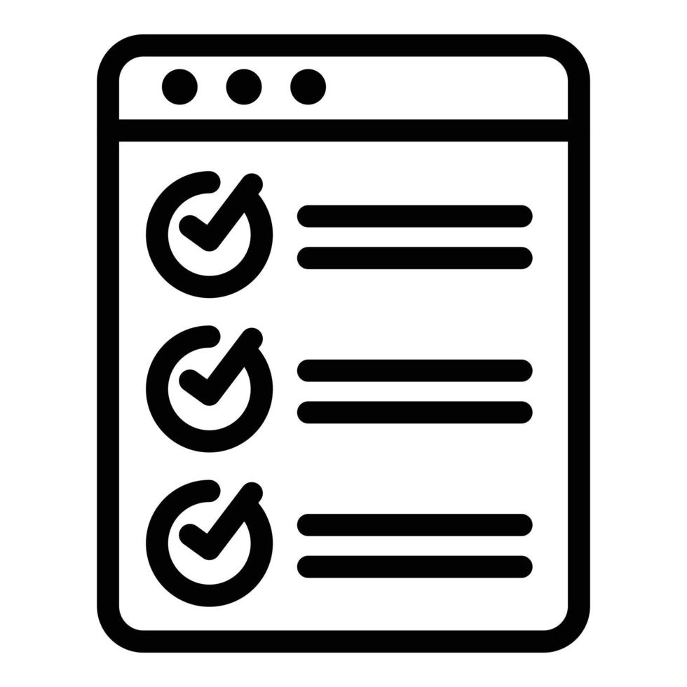 Web final exam icon, outline style vector