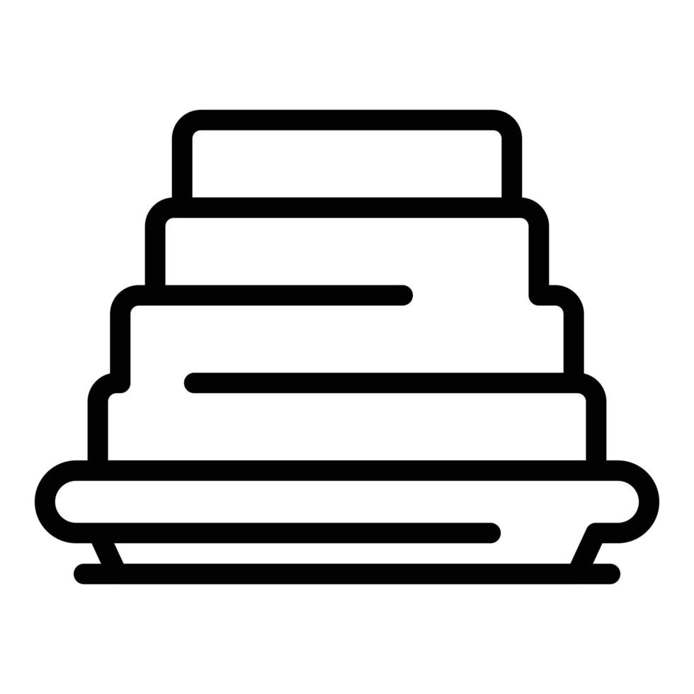 Tiramisu cake icon, outline style vector