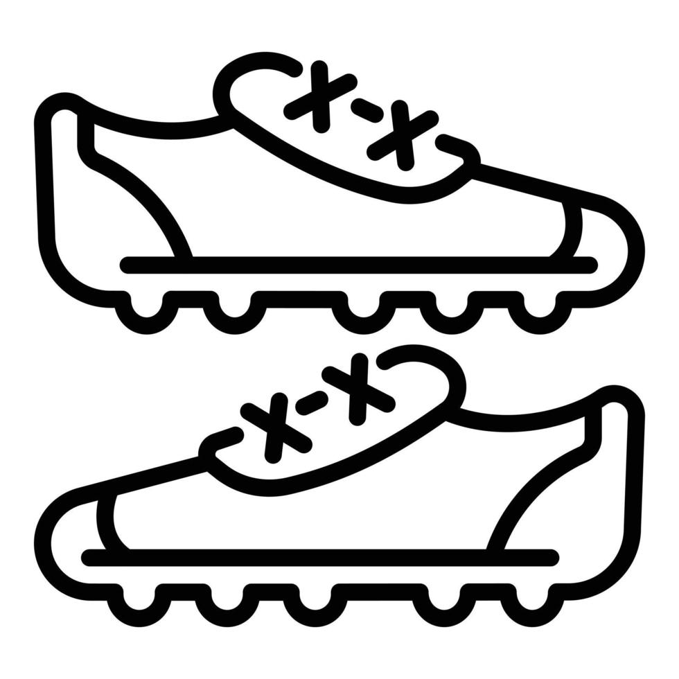 icono de botas de fútbol, estilo de esquema vector